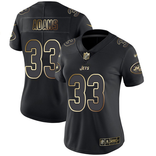 New York Jets Limited Black Gold Women Jamal Adams Jersey NFL Football #33 Vapor Untouchable->women nfl jersey->Women Jersey
